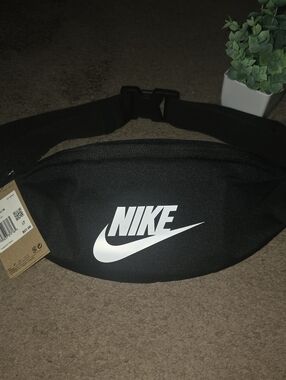 NWT Nike Black Belt Bag with White Swoosh Logo